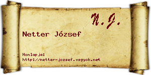 Netter József névjegykártya
